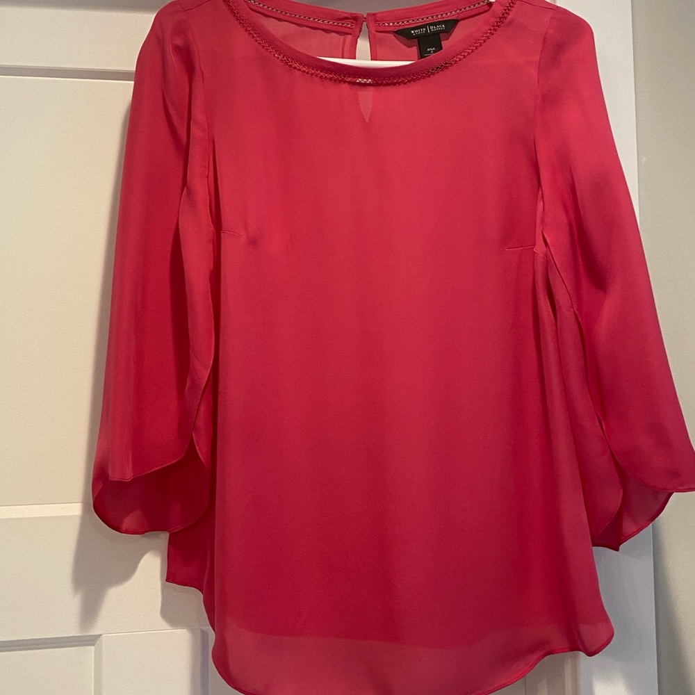 White House Black a market tulip sleeve blouse.